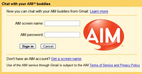 Ενσωμάτωση του AIM στο Gmail